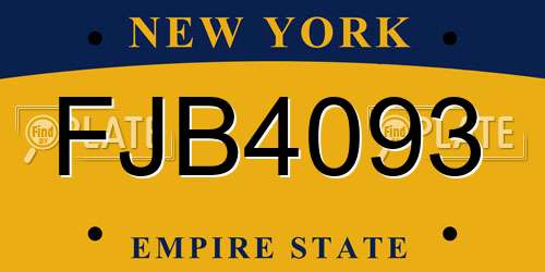 FJB4093 New York License Plate