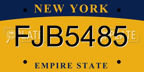 FJB5485 New York License Plate