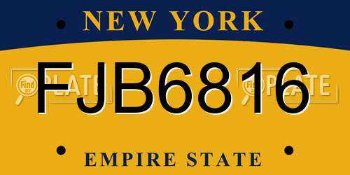 FJB6816 New York License Plate