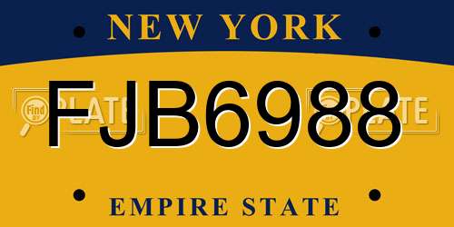 FJB6988 New York License Plate