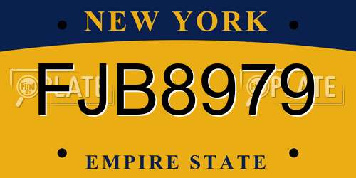 FJB8979 New York License Plate