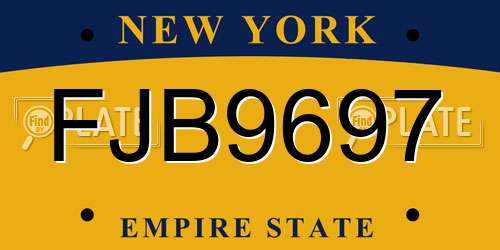 FJB9697 New York License Plate