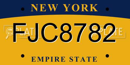 FJC8782 New York License Plate