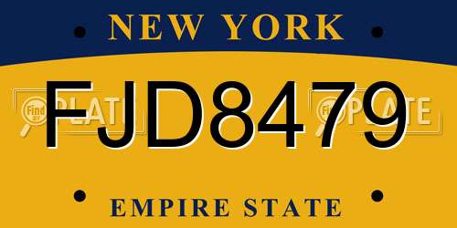 FJD8479 New York License Plate