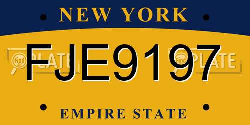FJE9197 New York License Plate