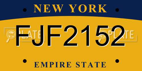 FJF2152 New York License Plate