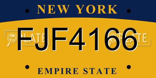 FJF4166 New York License Plate