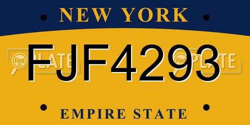 FJF4293 New York License Plate