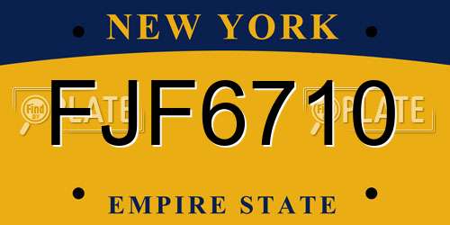 FJF6710 New York License Plate