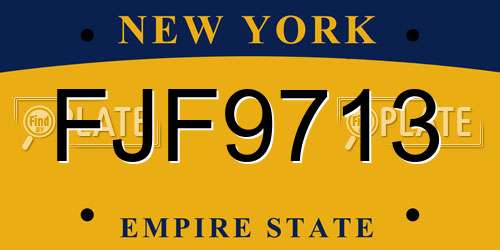 FJF9713 New York License Plate