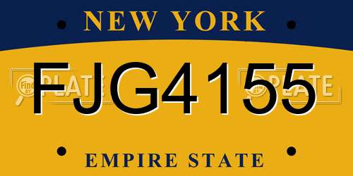 FJG4155 New York License Plate