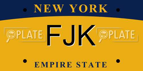 FJK New York License Plate