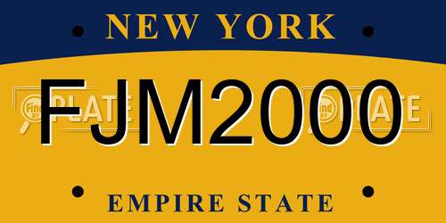 FJM2000 New York License Plate