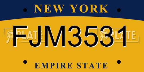 FJM3531 New York License Plate