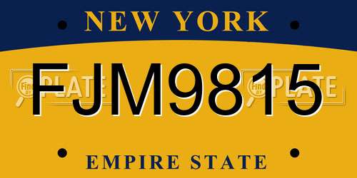 FJM9815 New York License Plate