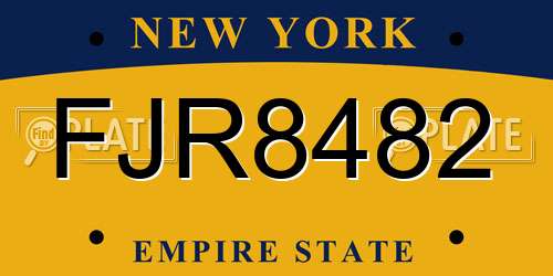FJR8482 New York License Plate