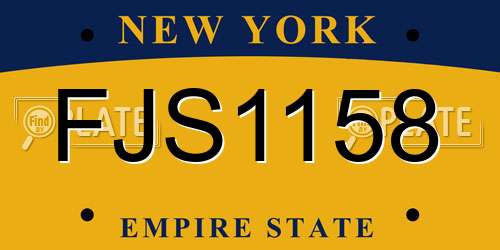 FJS1158 New York License Plate
