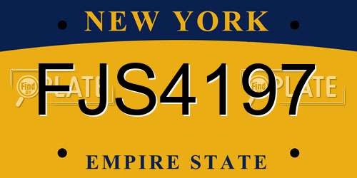 FJS4197 New York License Plate