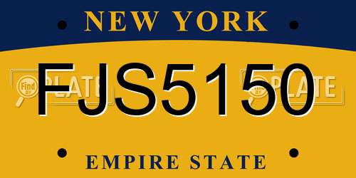 FJS5150 New York License Plate