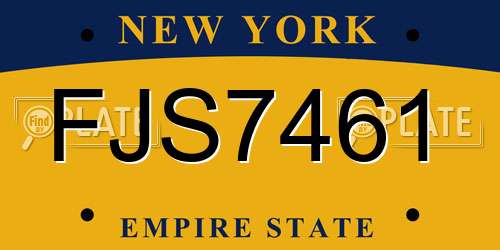 FJS7461 New York License Plate