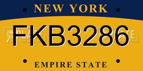FKB3286 New York License Plate