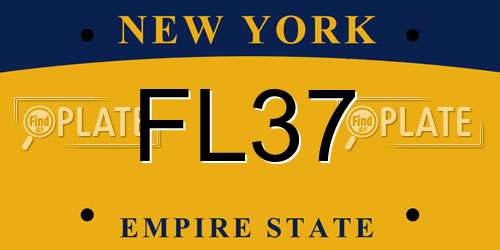 FL37 New York License Plate