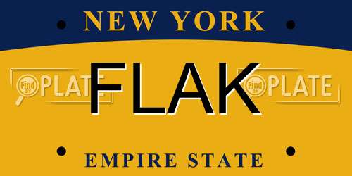 FLAK New York License Plate