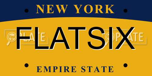 FLATSIX New York License Plate