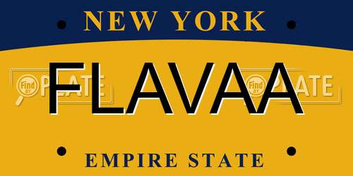 FLAVAA New York License Plate
