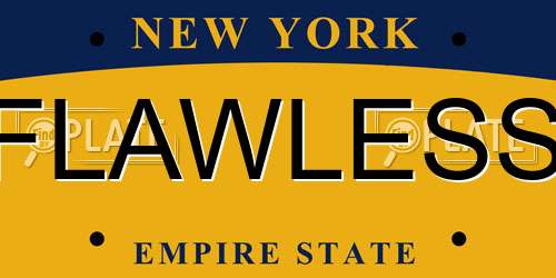 FLAWLESS New York License Plate