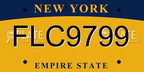 FLC9799 New York License Plate