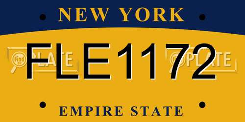 FLE1172 New York License Plate