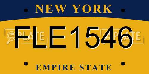 FLE1546 New York License Plate