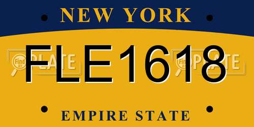 FLE1618 New York License Plate