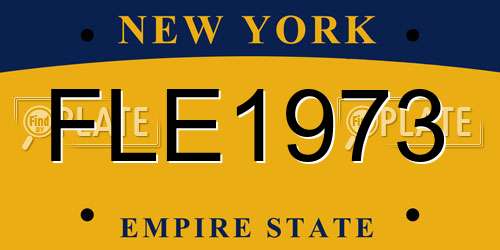 FLE1973 New York License Plate