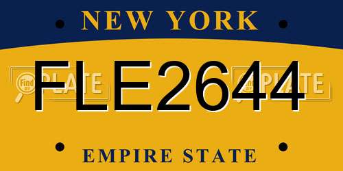FLE2644 New York License Plate
