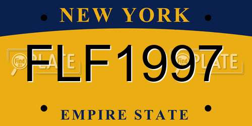 FLF1997 New York License Plate