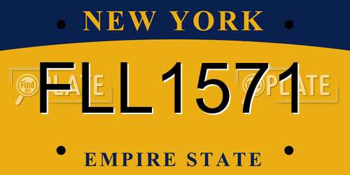 FLL1571 New York License Plate