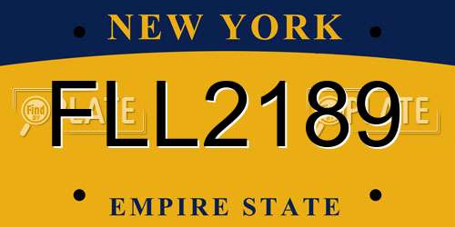 FLL2189 New York License Plate