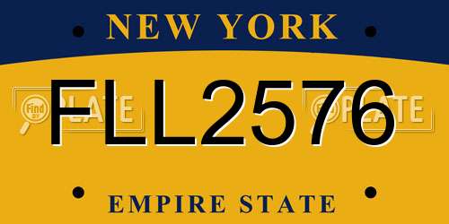 FLL2576 New York License Plate