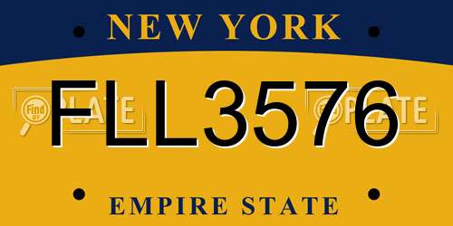 FLL3576 New York License Plate