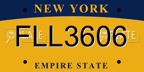 FLL3606 New York License Plate