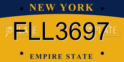 FLL3697 New York License Plate