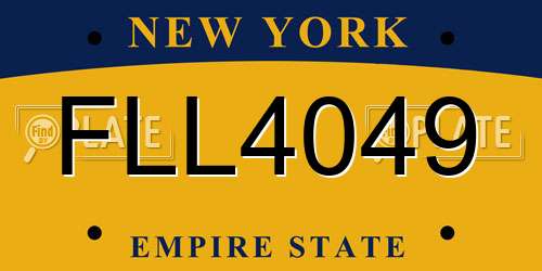 FLL4049 New York License Plate