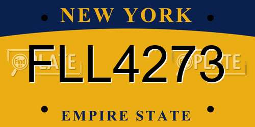 FLL4273 New York License Plate