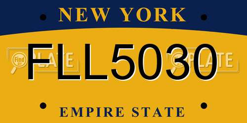FLL5030 New York License Plate