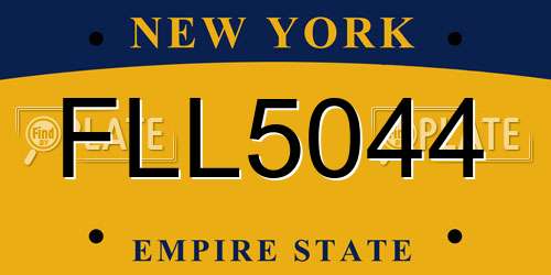 FLL5044 New York License Plate