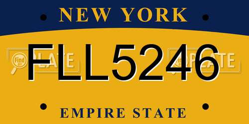 FLL5246 New York License Plate