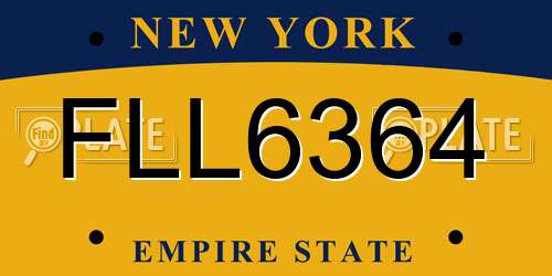 FLL6364 New York License Plate