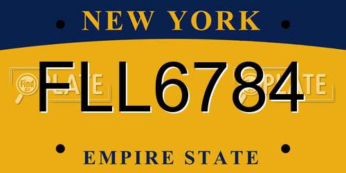 FLL6784 New York License Plate